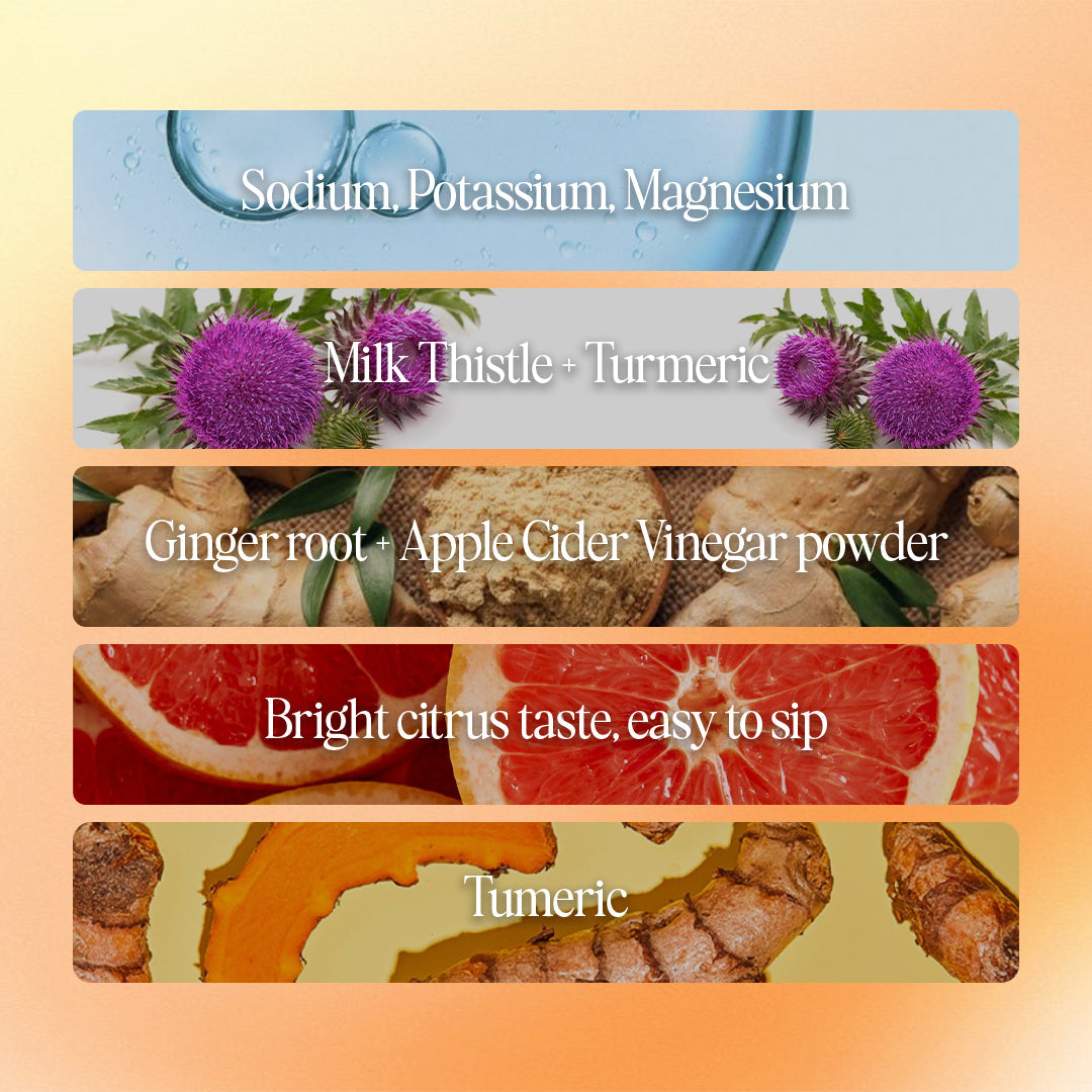 Nestrient GoRecover Liver Detox and Hangover Relief Gel sachet with blood orange and ginger flavor, featuring milk thistle and electrolytes.