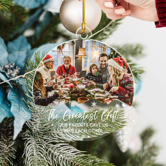 The Greatest Gift Our Parents Gave Us - Personalized Acrylic Photo Ornament - Demiq Ecommerce