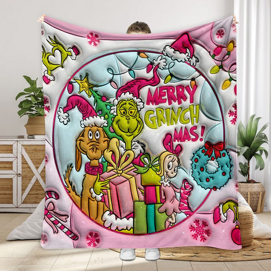 Merry Grinchmas - Personalized Stole Christmas Blanket