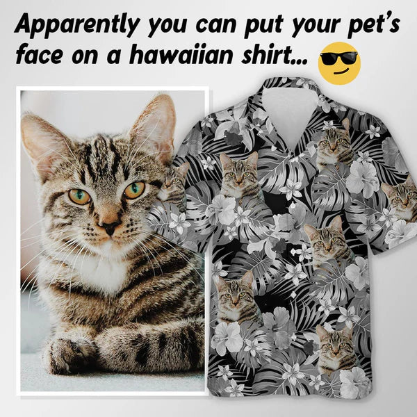 Custom Photo Tropical Style Cat Hawaii Shirt