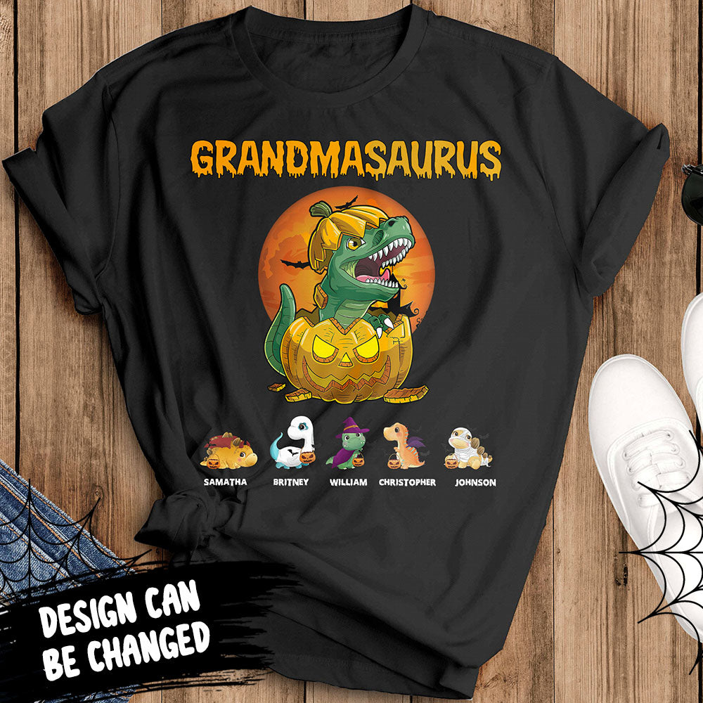 Let's Have Fun With The Dinosaurs On Halloween Night - Custom Shirt - Gift For Grandma