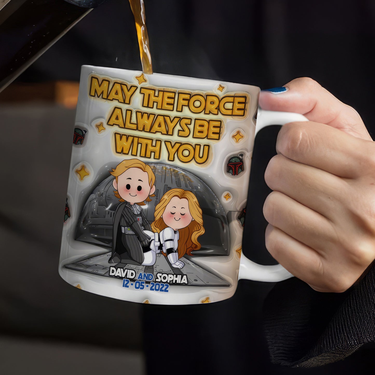 May The Force Be With You - Personalized The Force Accent Mug 09nath051224