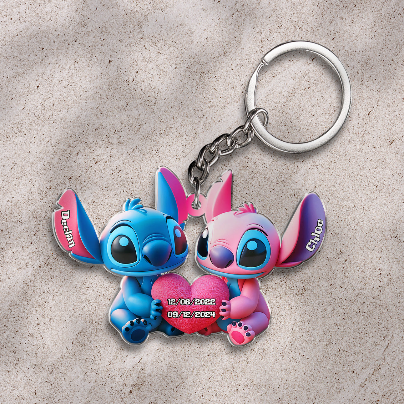 Personalized Couple Keychain - Custom Names & Special Dates 03nath091224