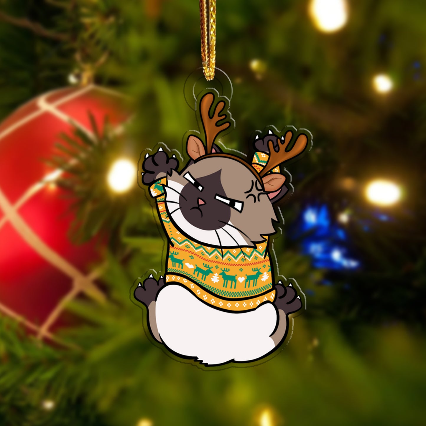 Naughty Cat Hanging Christmas, Personalized Ornament, Gift For Cat Lovers 01natn230924