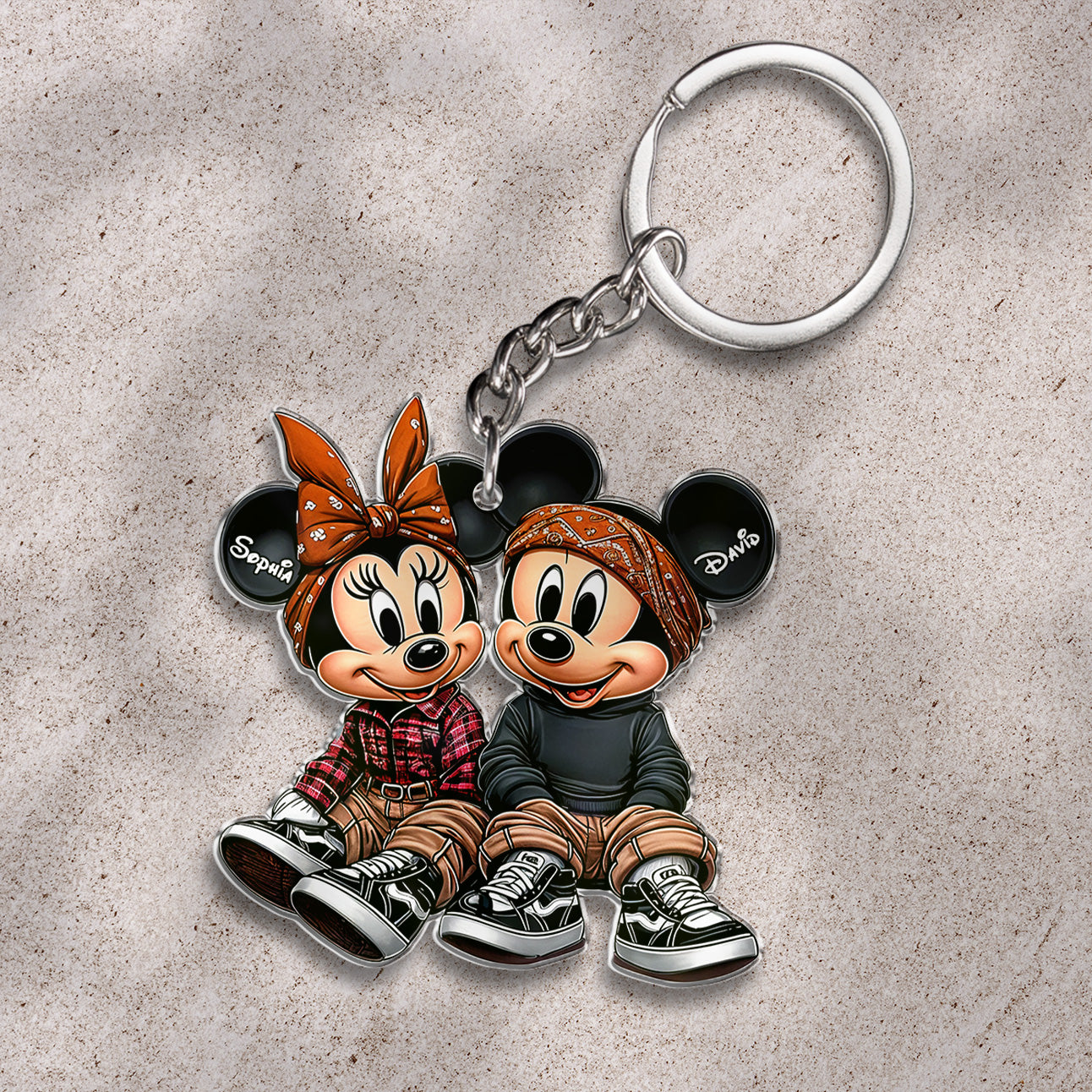 Chicano Mouse Couple - Personalized Mouse Keychain 02nath111224