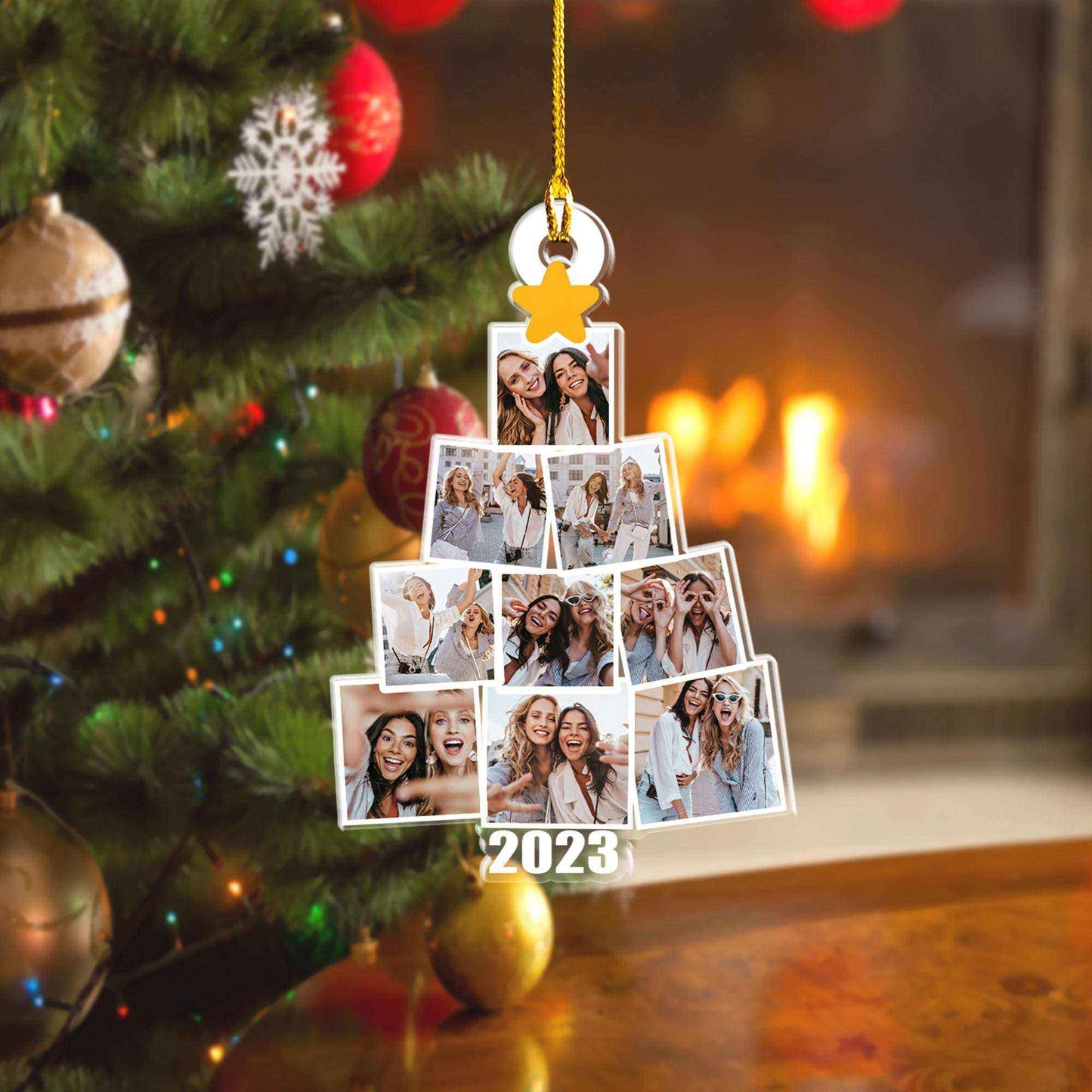 Photo Besties Christmas Tree - Personalized Acrylic Photo Ornament ht1010tt - Demiq Ecommerce