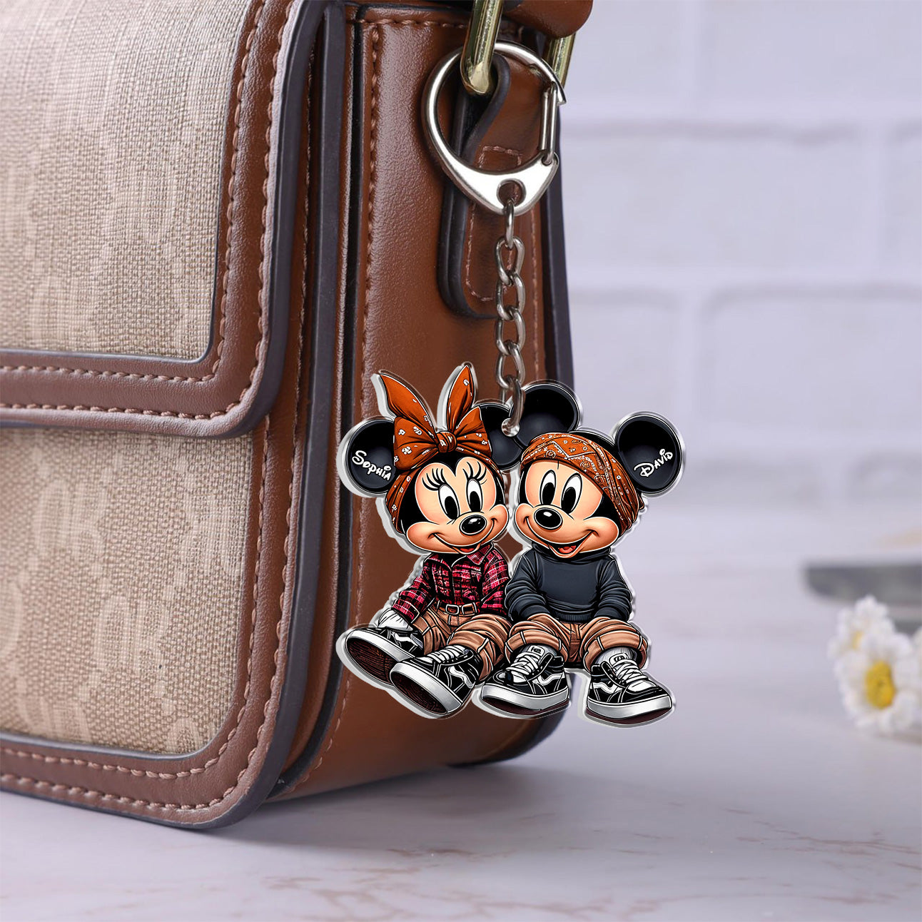 Chicano Mouse Couple - Personalized Mouse Keychain 02nath111224