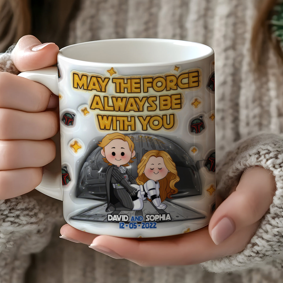 May The Force Be With You - Personalized The Force Accent Mug 09nath051224