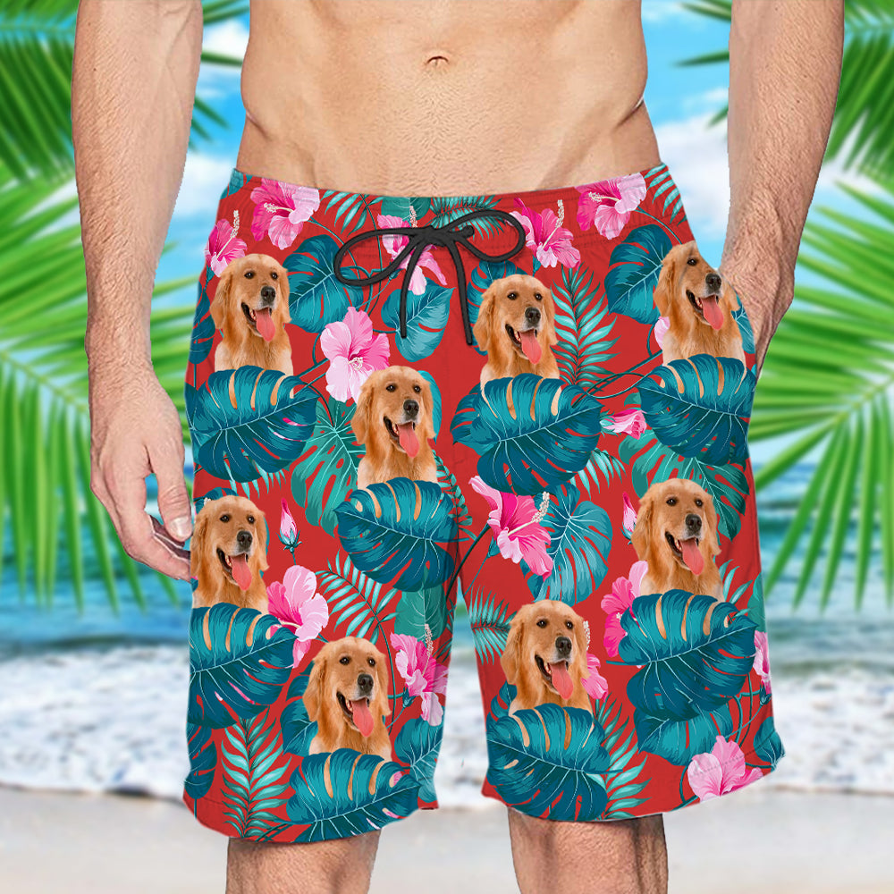 Upload Photo Dog Men's Beach Short