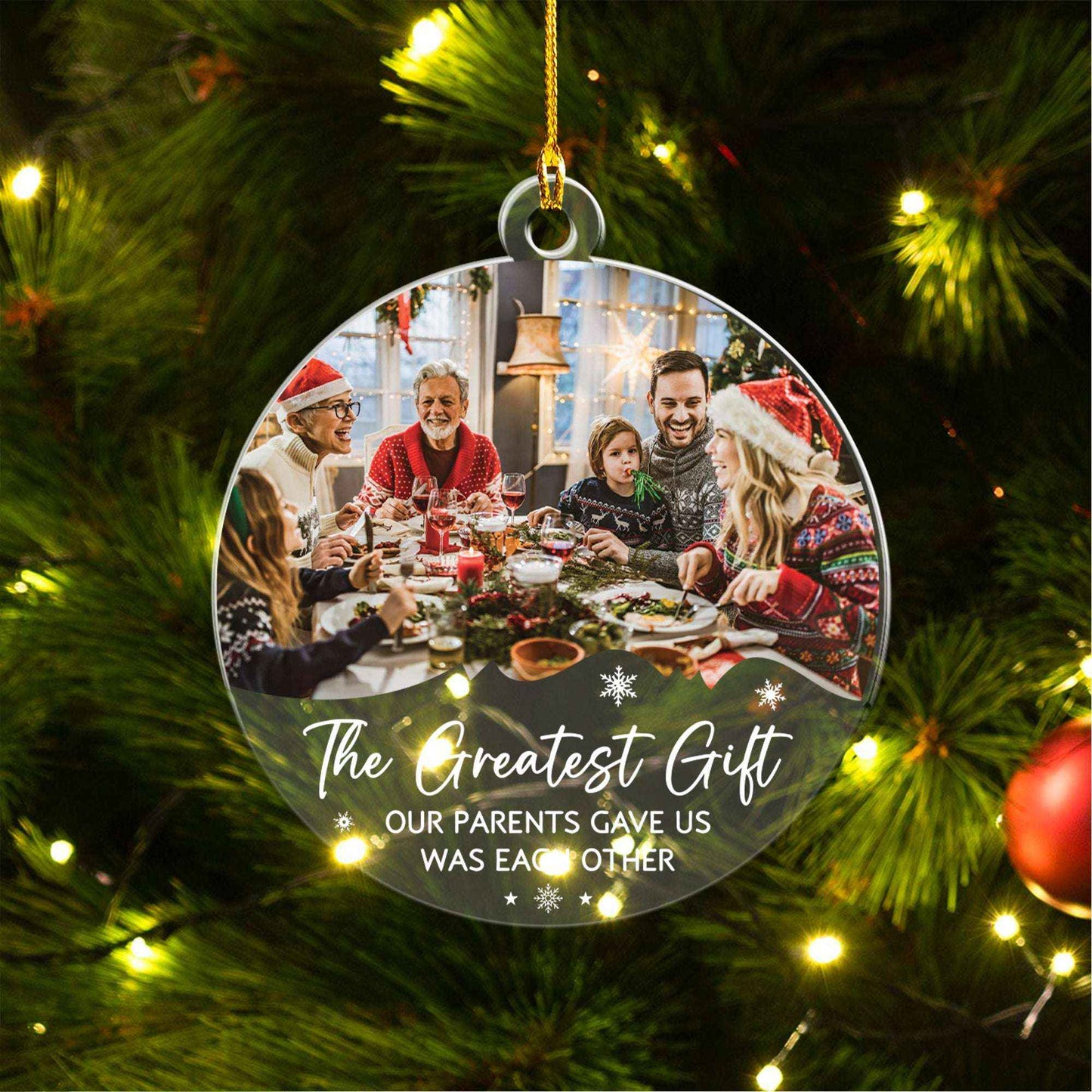 The Greatest Gift Our Parents Gave Us - Personalized Acrylic Photo Ornament - Demiq Ecommerce