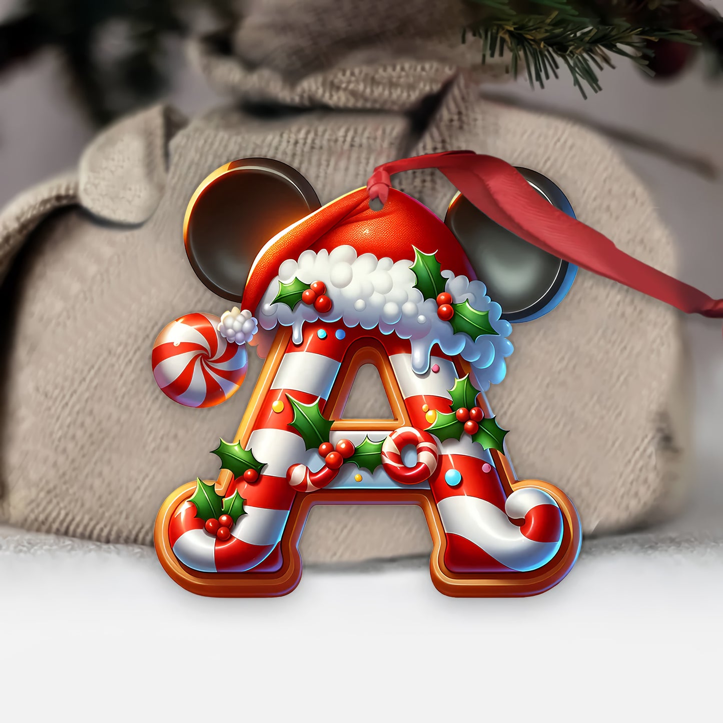 Mouse Ears Custom Alphabet - Personalized Mouse Ornament