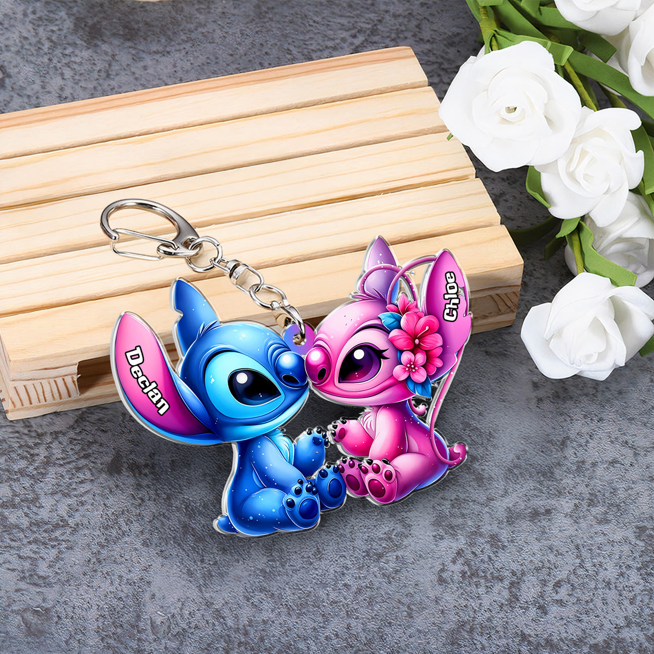 Romantic Couple - Personalized Keychain, Valentine Gifts 04nath091224