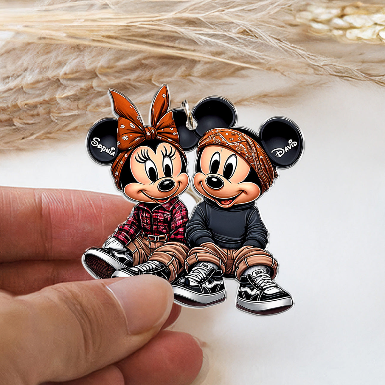 Chicano Mouse Couple - Personalized Mouse Keychain 02nath111224