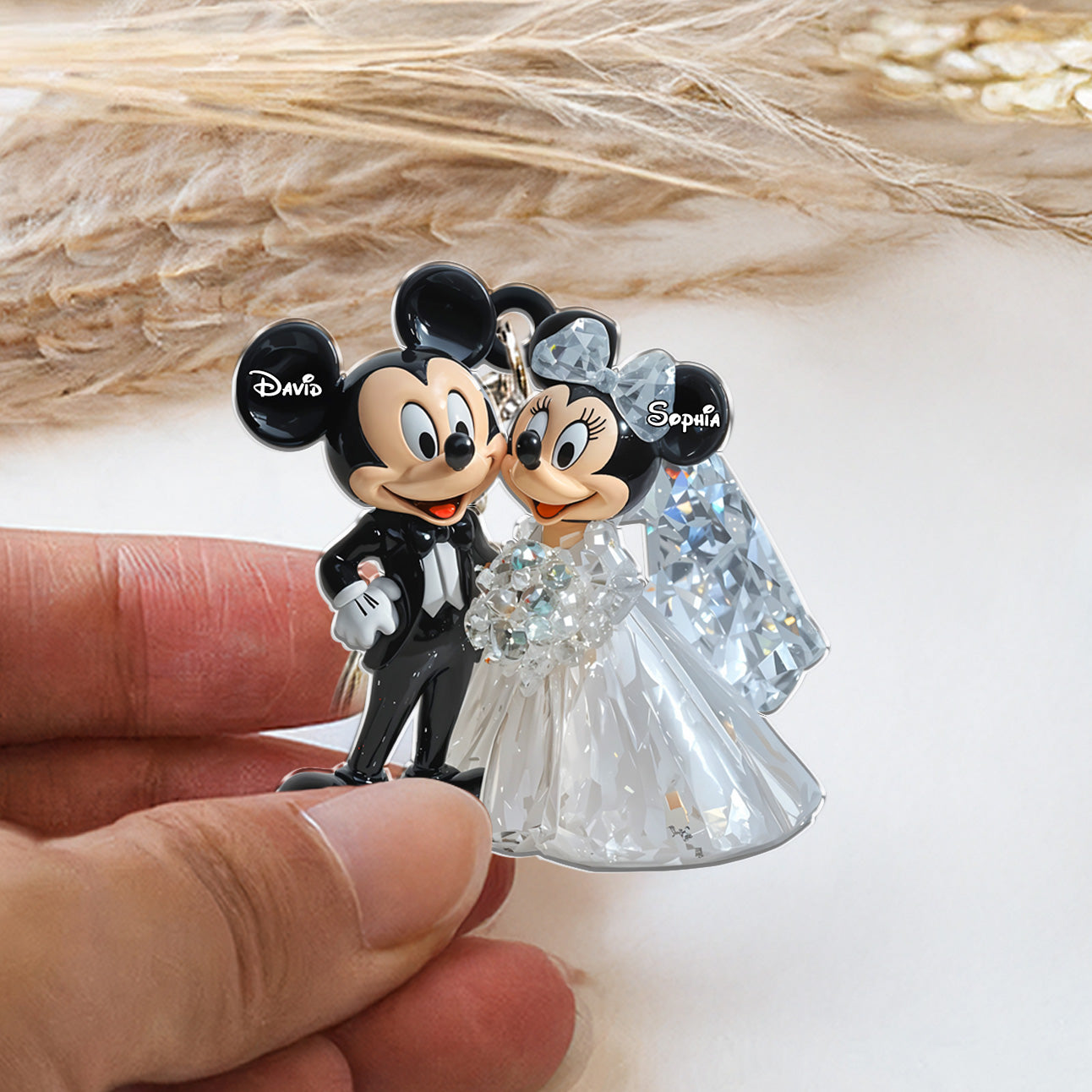 Cute Mouse Married Couple - Personalized Mouse Keychain 01nath111224