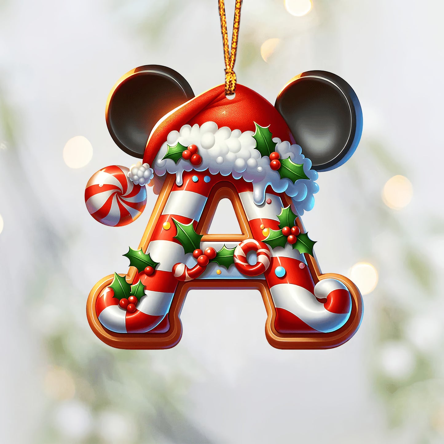 Mouse Ears Custom Alphabet - Personalized Mouse Ornament