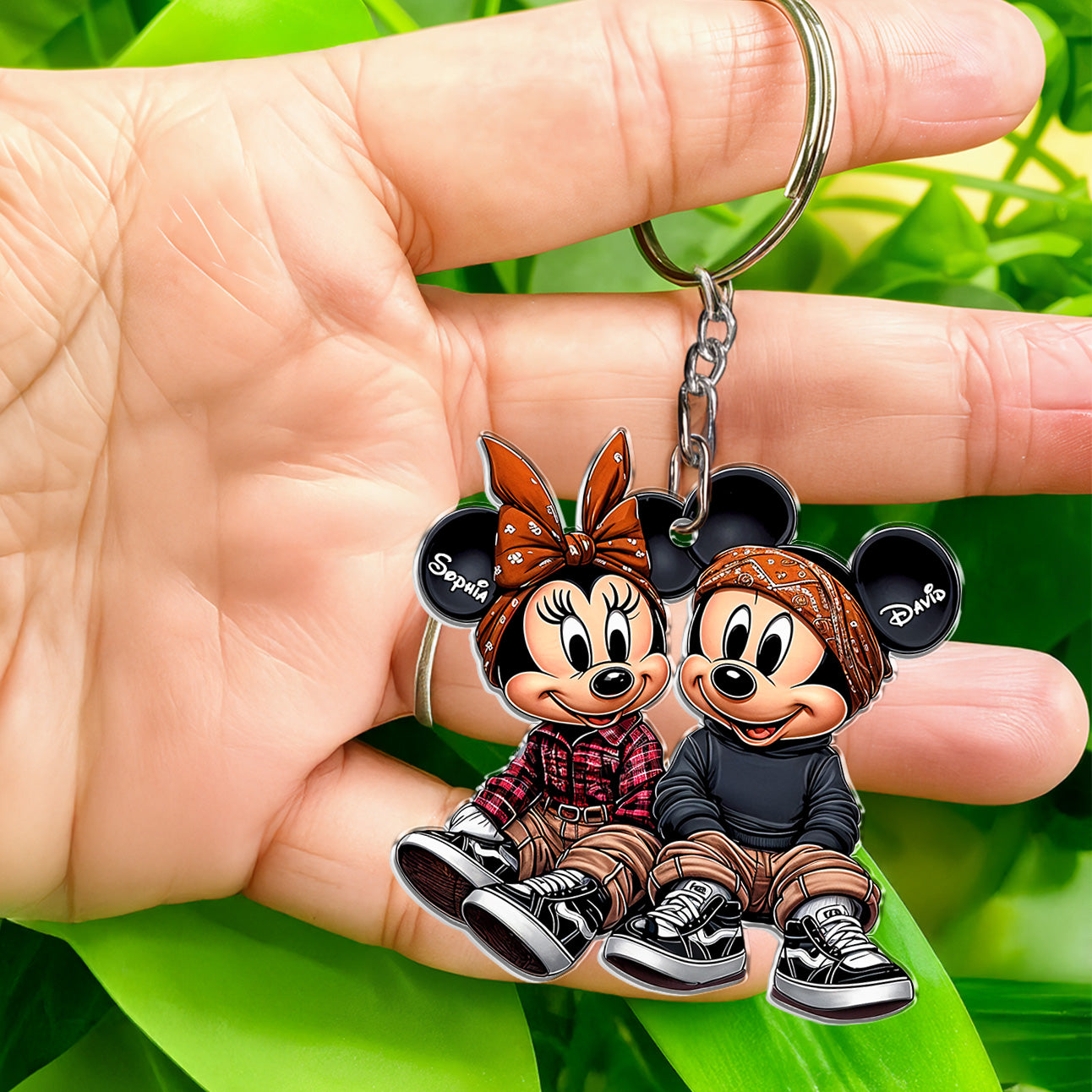 Chicano Mouse Couple - Personalized Mouse Keychain 02nath111224