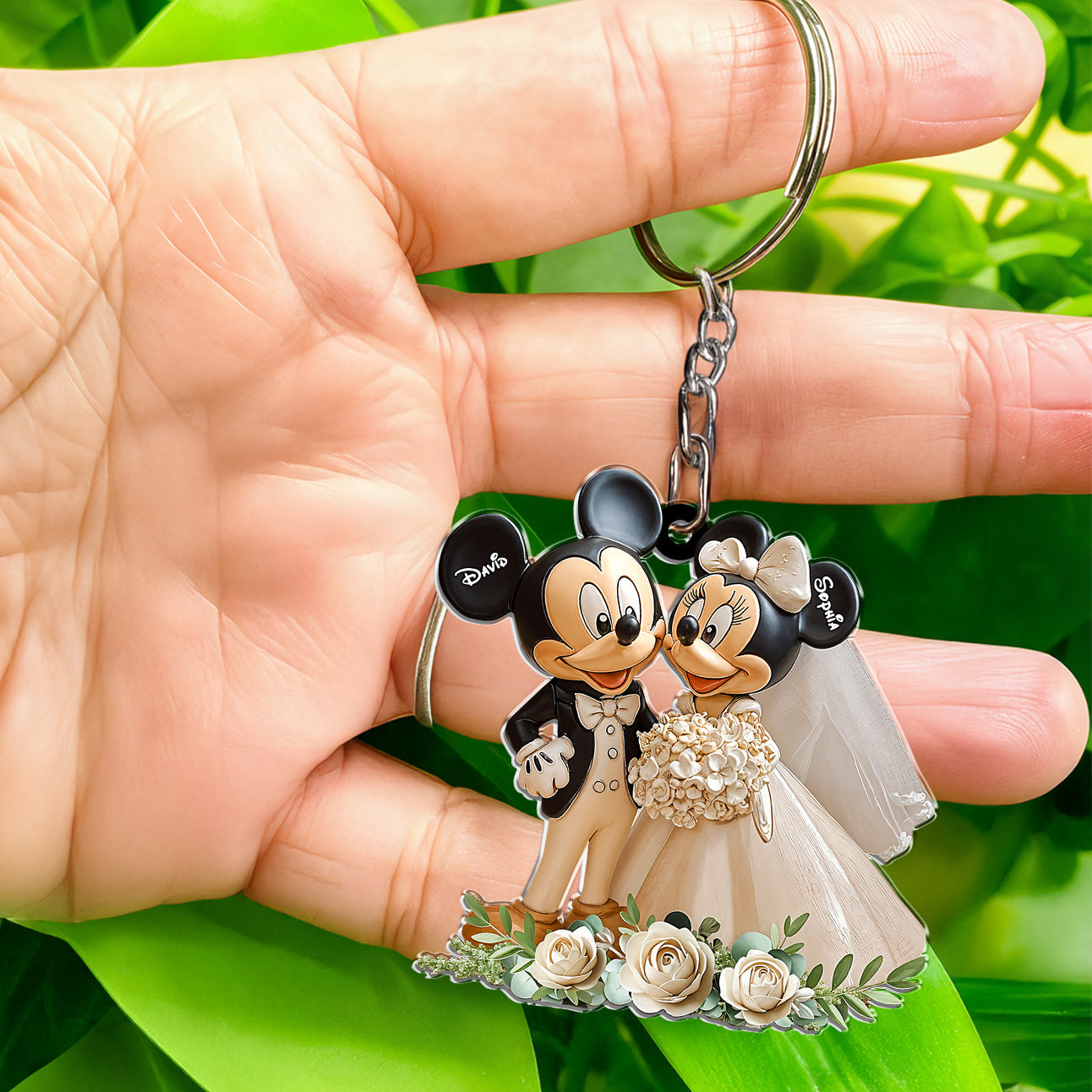 Cute Mouse Couple - Personalized Mouse Freestanding Keychain 01nath201224