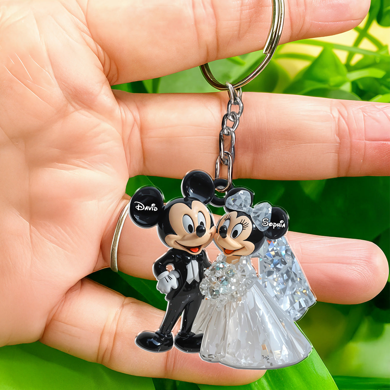 Cute Mouse Married Couple - Personalized Mouse Keychain 01nath111224