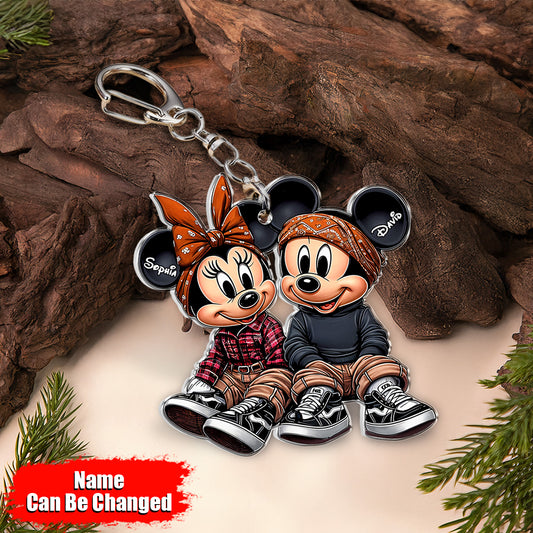 Chicano Mouse Couple - Personalized Mouse Keychain 02nath111224