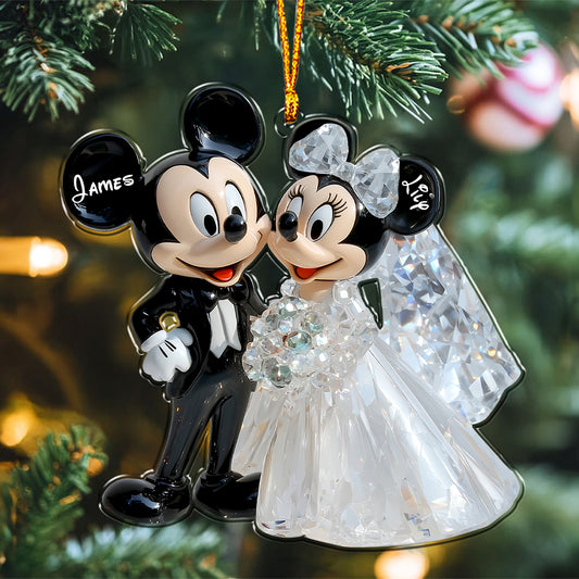 Cute Mouse Wedding Couple - Personalized Mouse Ornament 02naqg181124