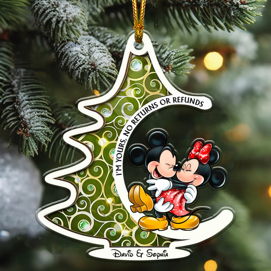 Festive Mouse Couple Christmas Ornament -  Personalized Gift