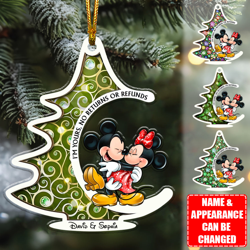 Festive Mouse Couple Christmas Ornament -  Personalized Gift