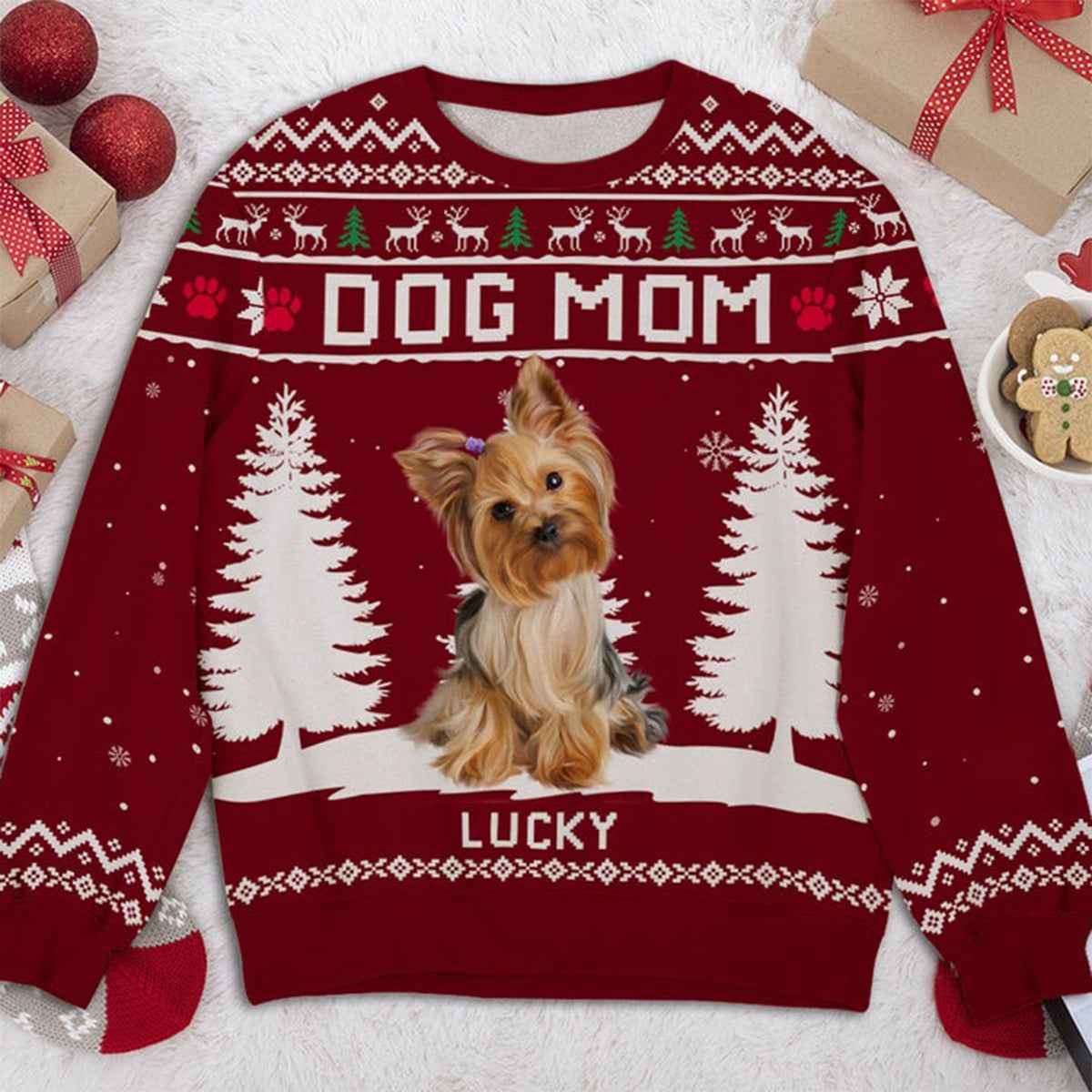 Dog Winter Photo - Personalized Custom All-Over-Print Sweatshirt ht1011tt - Demiq Ecommerce