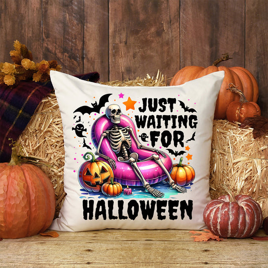 Just Waiting for Halloween Throw Pillow