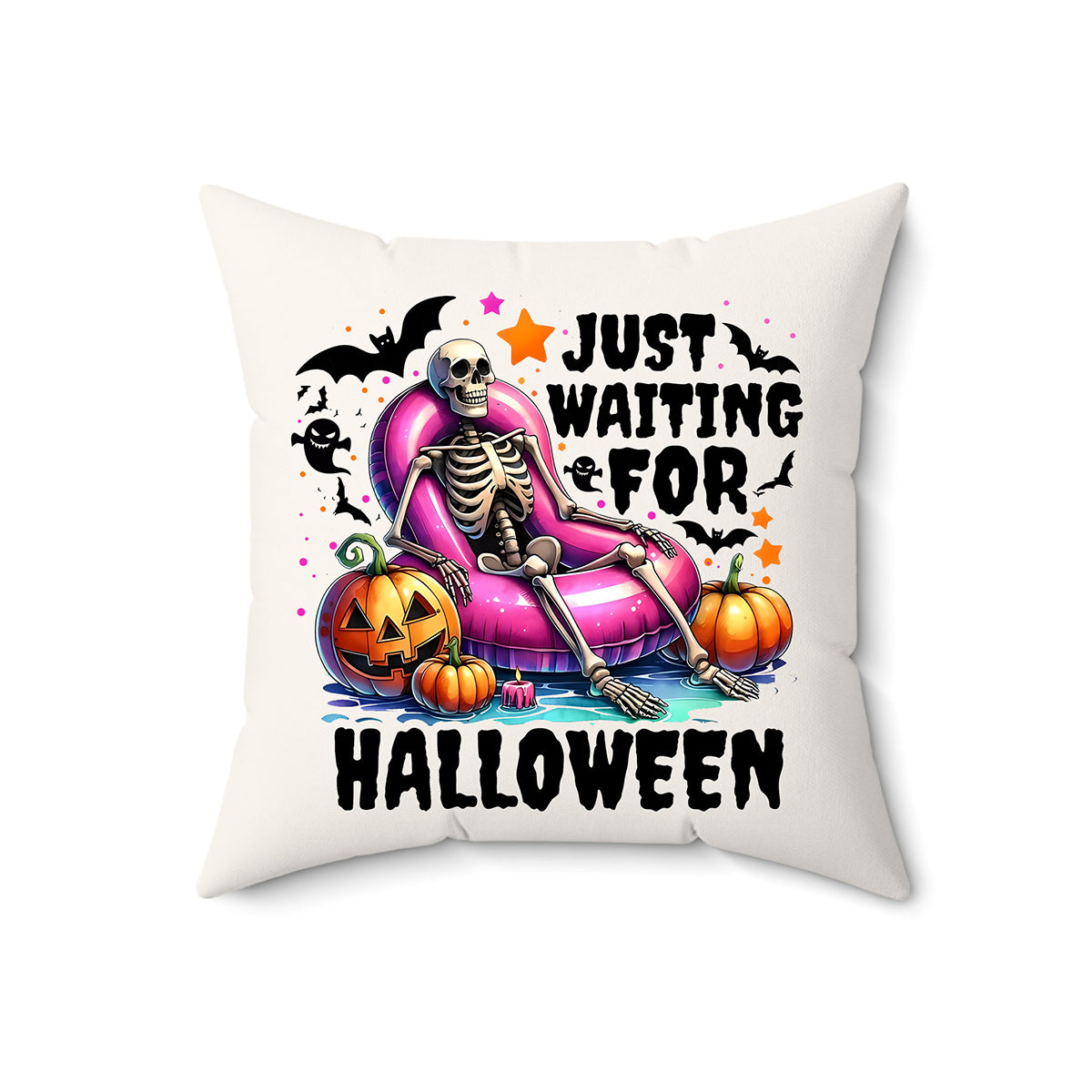 Just Waiting for Halloween Throw Pillow