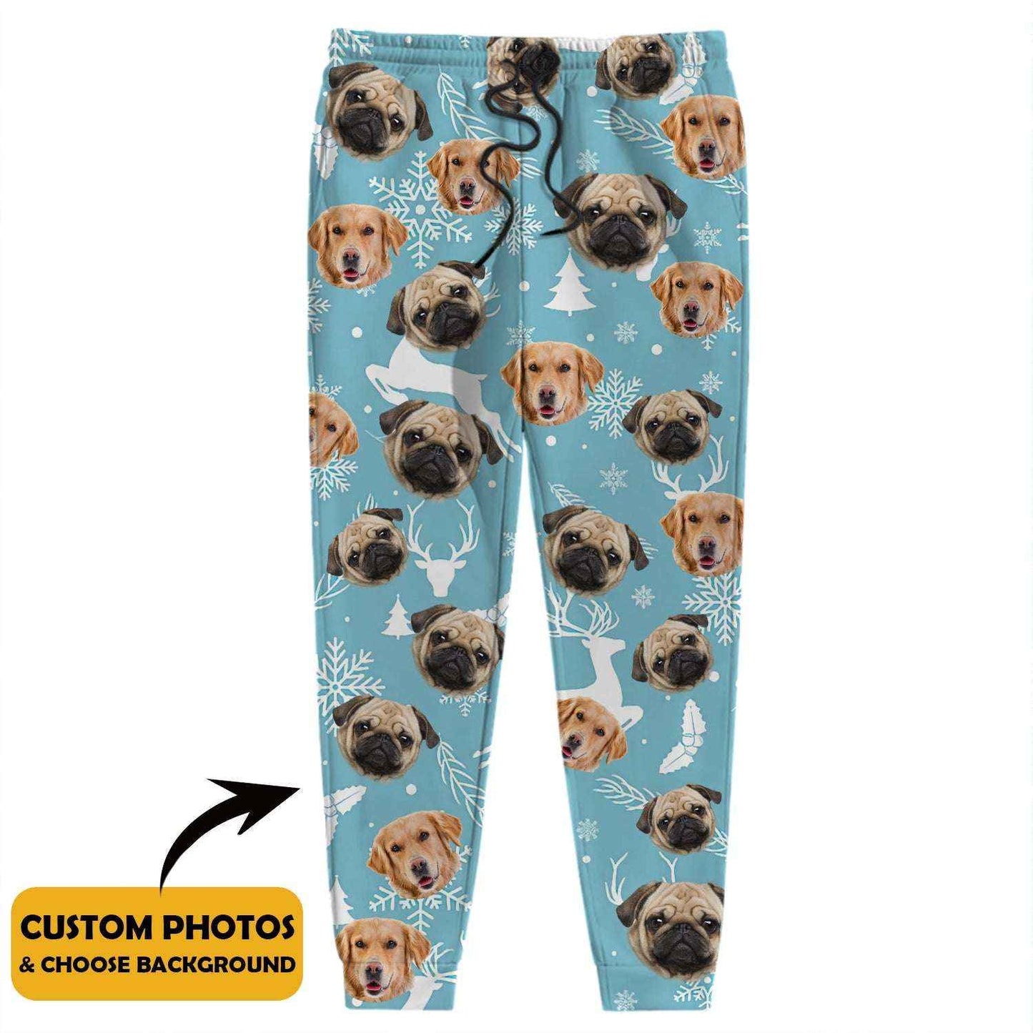 Personalized Photo With Christmas Pattern Dog Men and Women's Sweatpants 888742 - Demiq Ecommerce