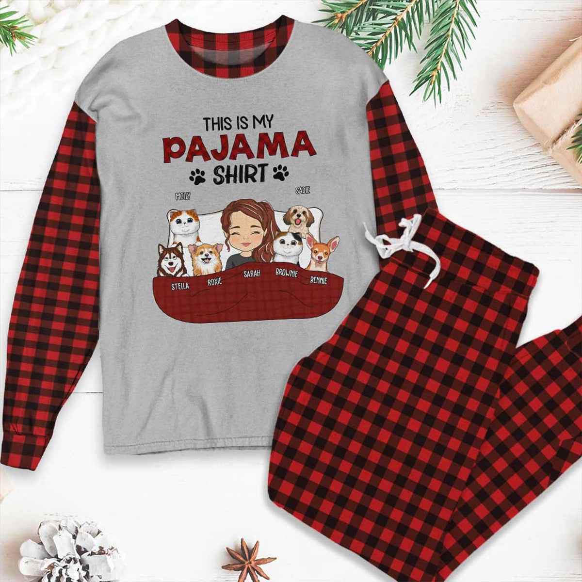 Pajama Shirt 3 - Personalized Custom Pajama Set - Demiq Ecommerce