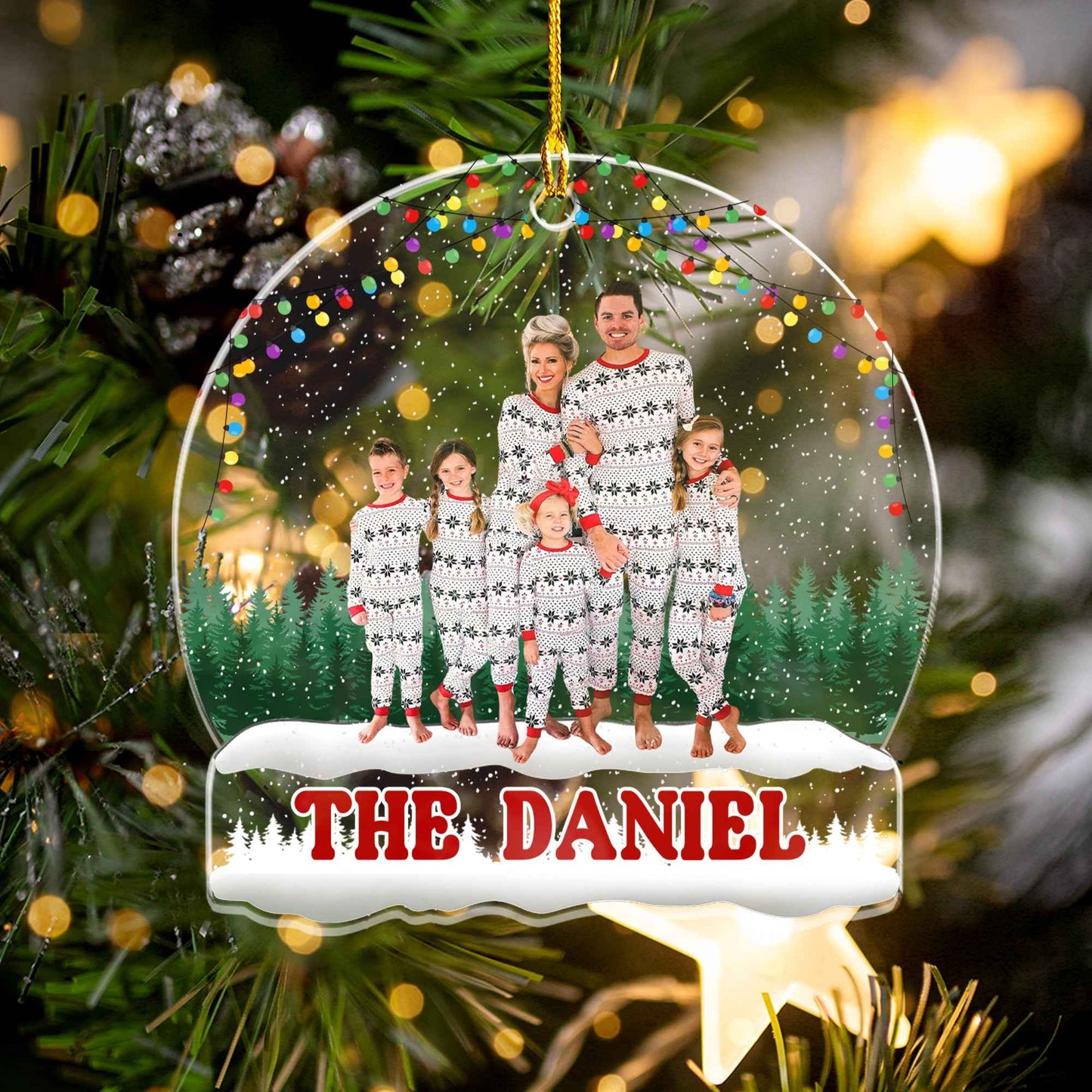 Family Merry Christmas - Personalized Acrylic Photo Ornament - Demiq Ecommerce