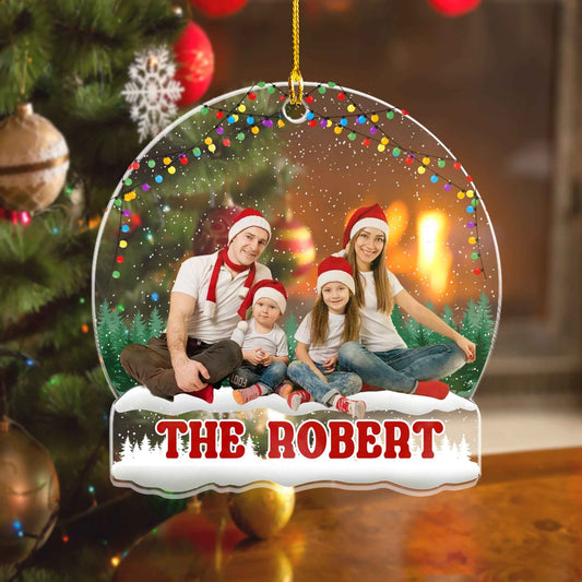 Family Merry Christmas - Personalized Acrylic Photo Ornament - Demiq Ecommerce