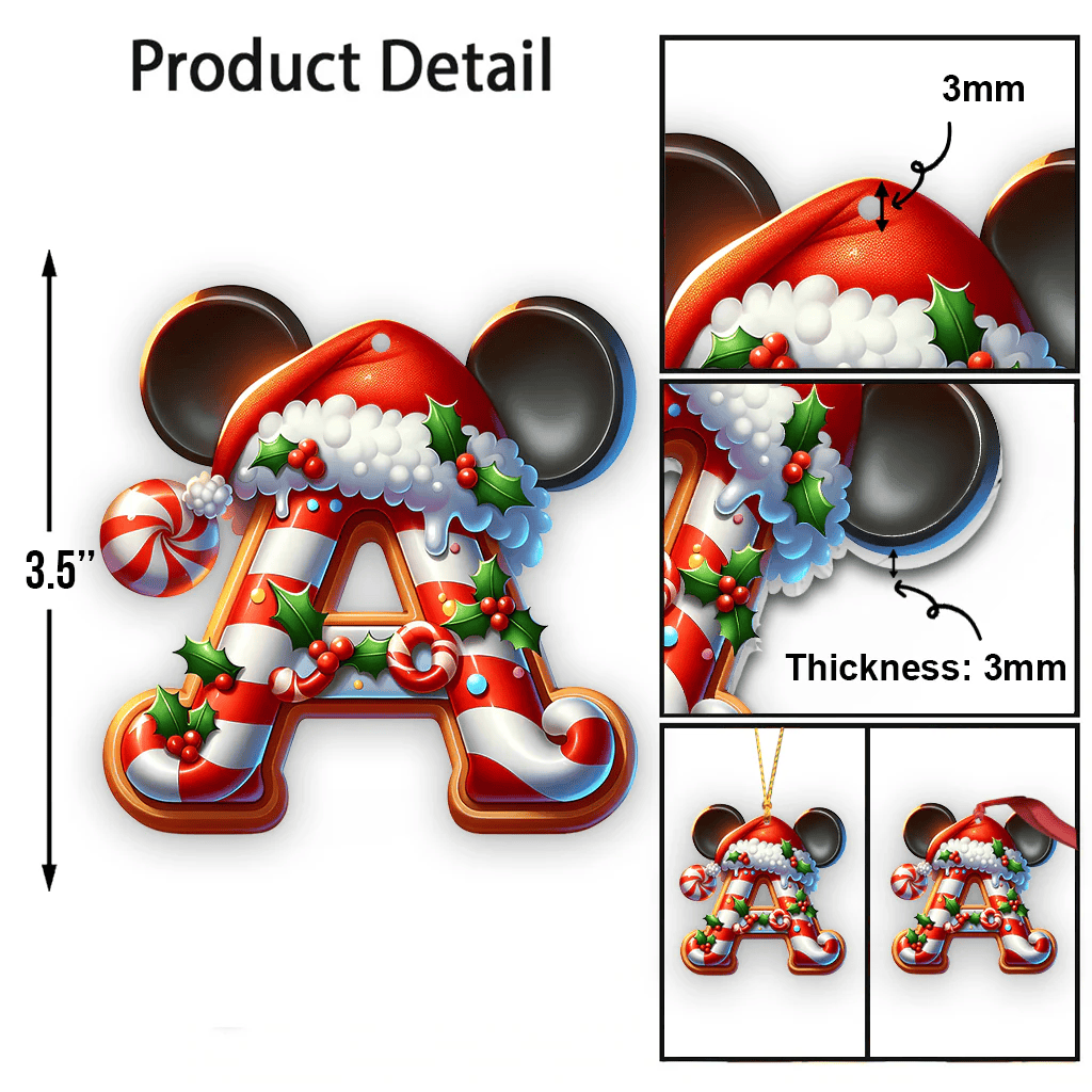 Mouse Ears Custom Alphabet - Personalized Mouse Ornament