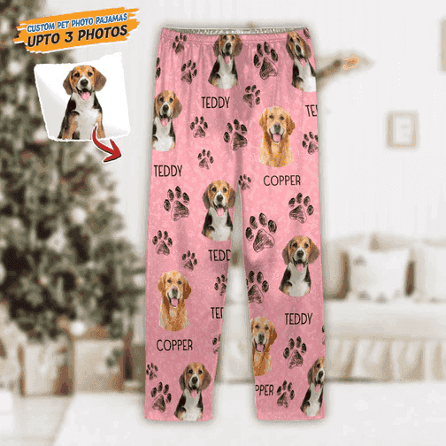 Custom Dog Cat Portrait Photo Christmas Gift Pajamas ht10005tt - Demiq Ecommerce