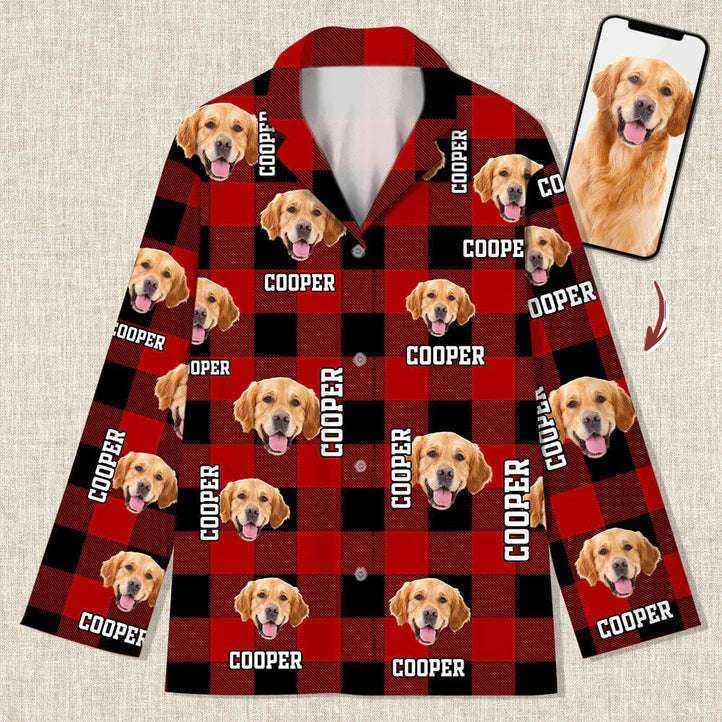 Custom Photo Name Dog Cat Flannel Pajamas 888737 - Demiq Ecommerce