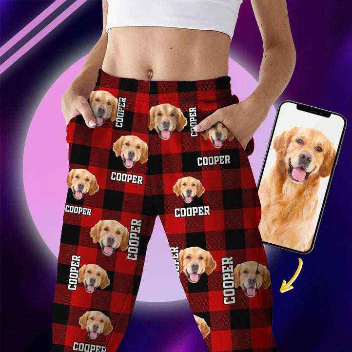 Custom Photo Name Dog Cat Flannel Pajamas 888737 - Demiq Ecommerce