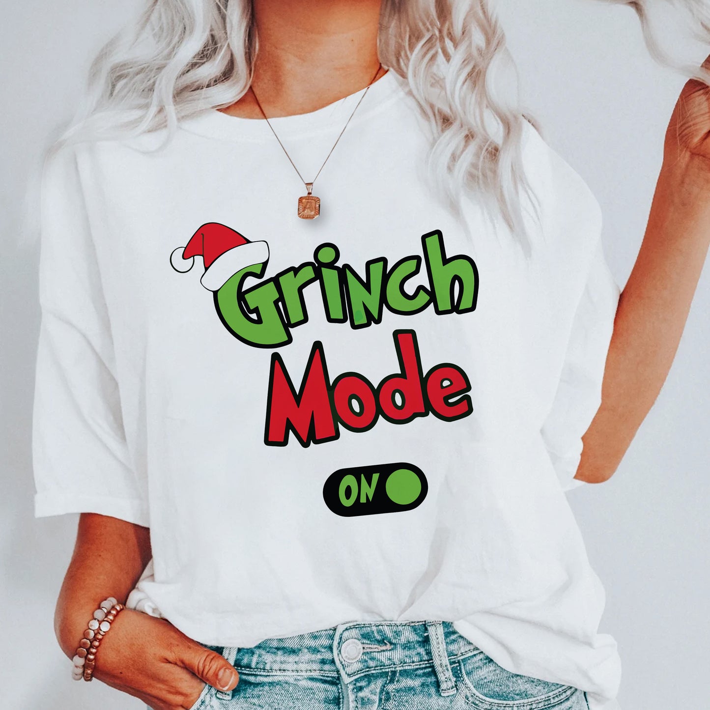 Grinch Mode On Christmas T-Shirt – Fun Holiday Graphic Tee for All Ages