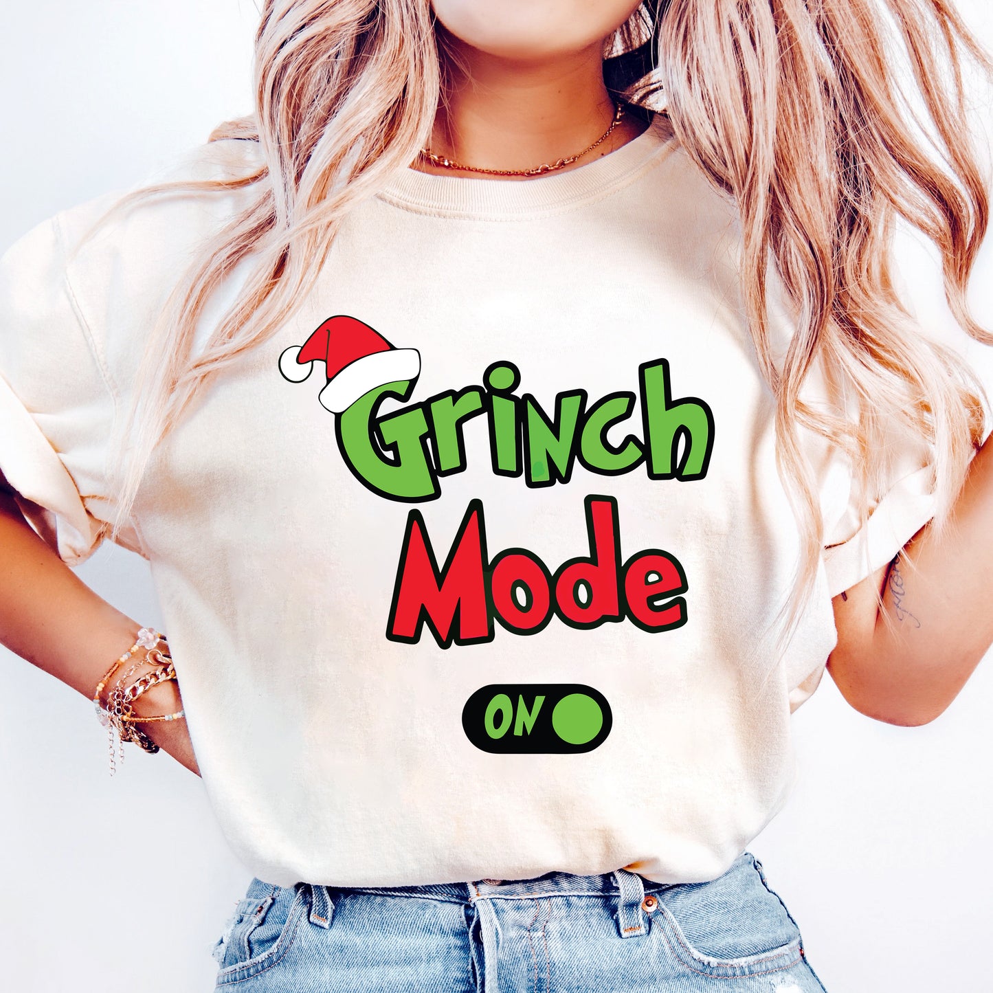 Grinch Mode On Christmas T-Shirt – Fun Holiday Graphic Tee for All Ages