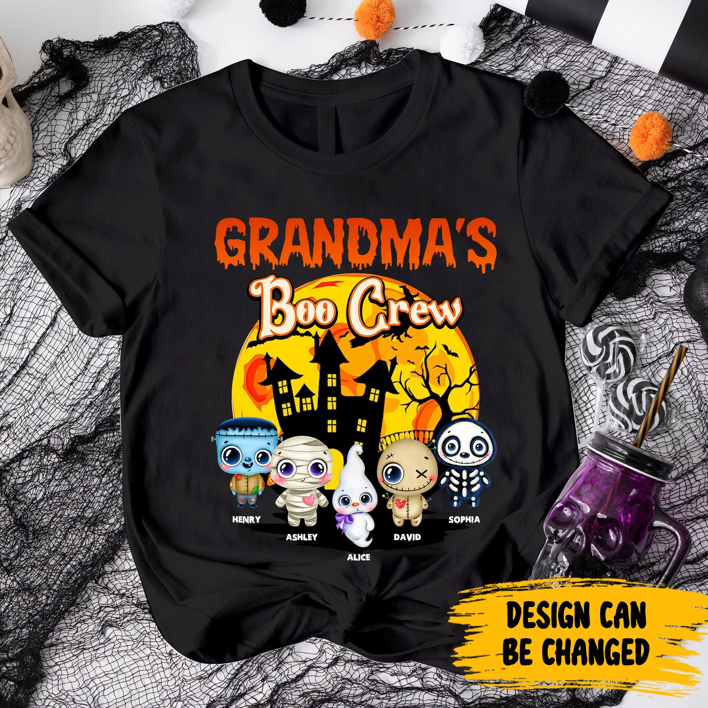 Grandma's Boo Crew Custom Family Title Halloween - Personalized Shirt