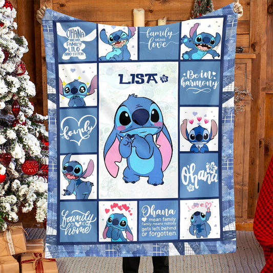 Personalized Stitch Blanket Lilo Stitch Blanket Stitch Birthday Gifts Angel Stitch Christmas Gifts For Kids 01nami271124