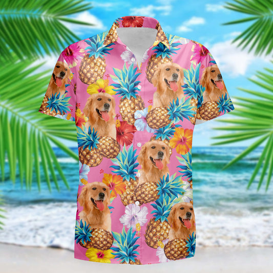 Upload Dog Cat Photo Hibiscus Flower Hawaiian Shirt