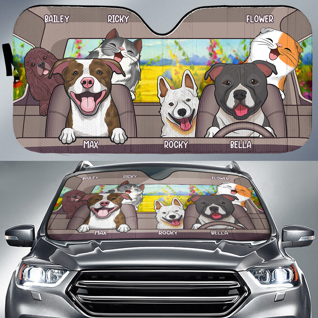 Pet Lovers - Dogs And Cats - Personalized Auto Sunshade