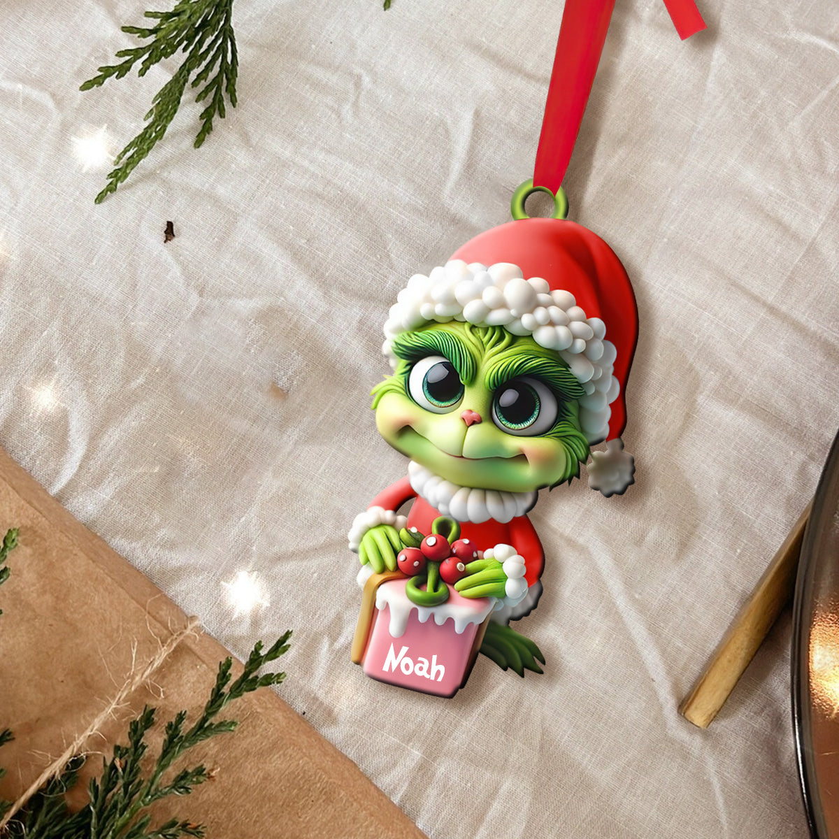 Merry Grinchmas - Personalized Christmas Custom Shaped Ornament