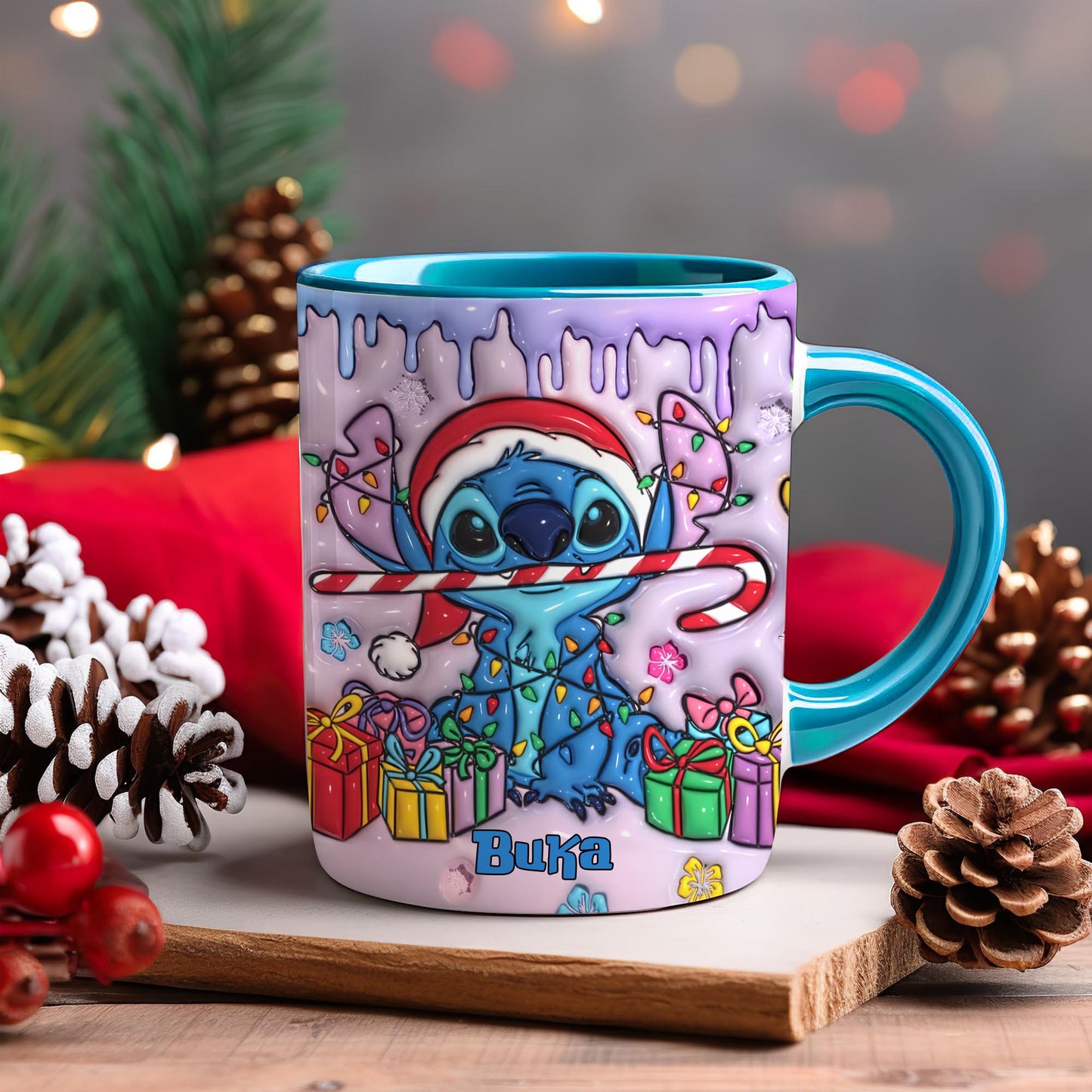 Merry Ohana, Personalized Ohana Accent Mug