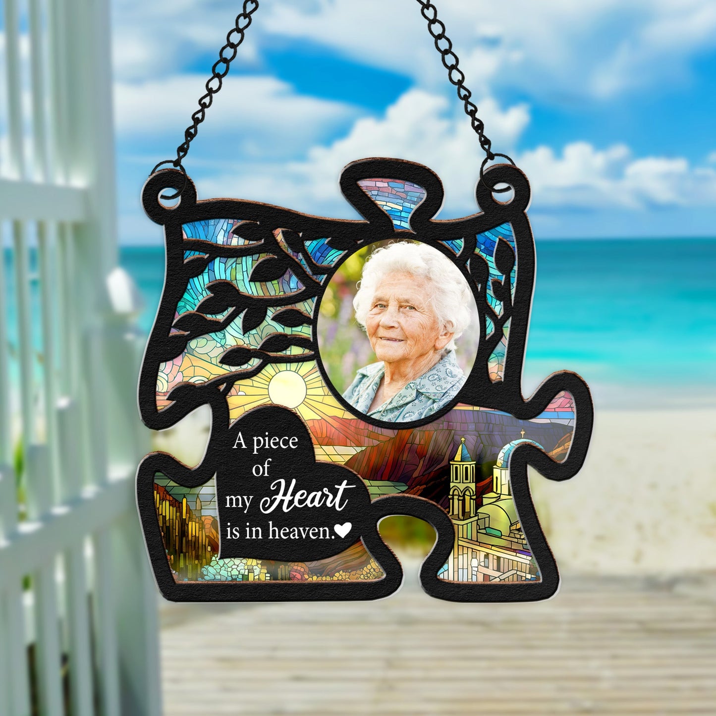 You Will Always Be My Missing Piece - Personalized Photo Window Hanging Suncatcher Ornament