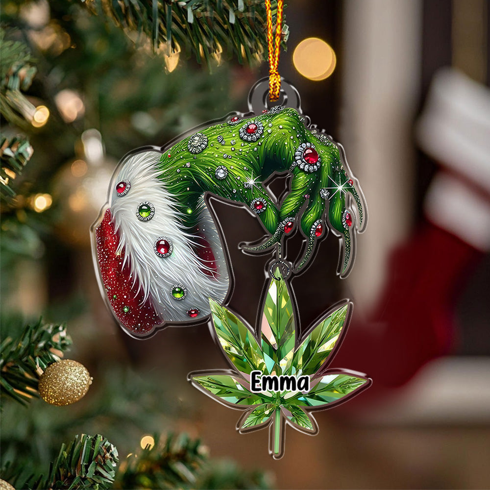 Merry Christmas - Personalized Weed Custom Shaped Ornament 02naqg251124