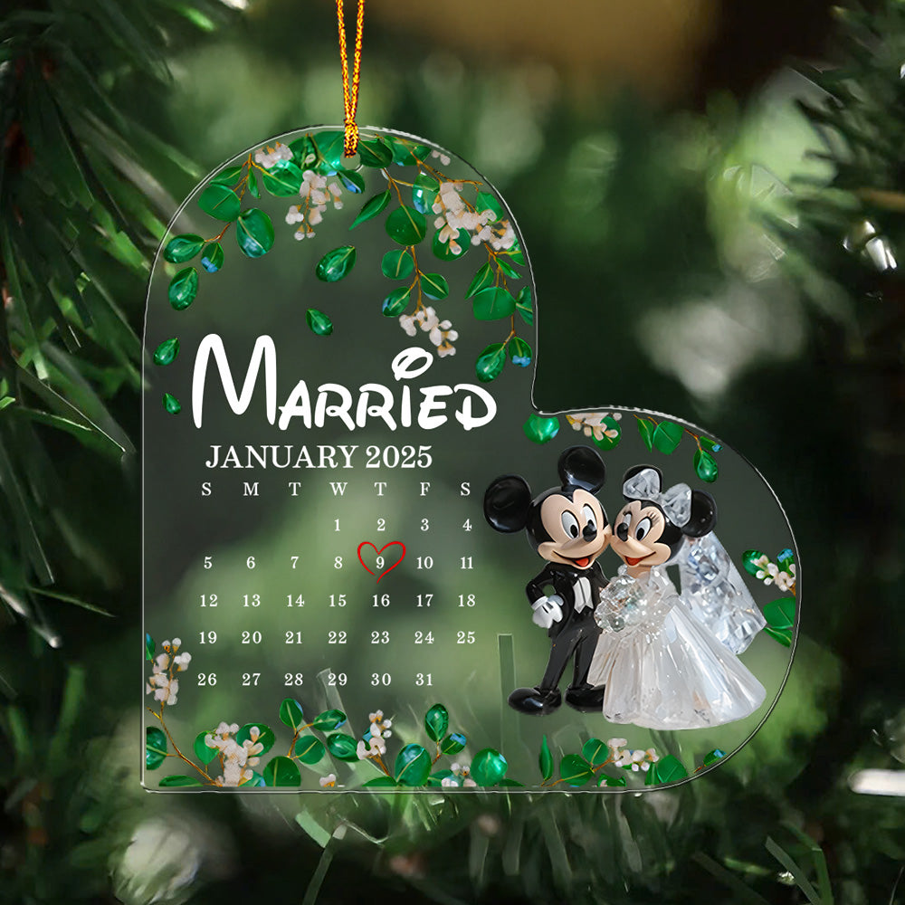 Cute Mouse Couple - Personalized Mouse Transparent Ornament 11nath261124