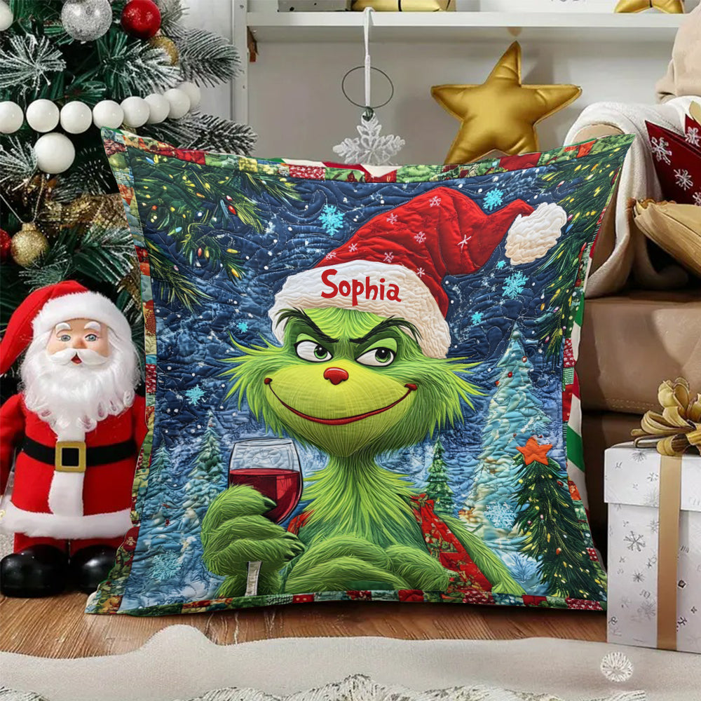 Merry Grinchmas - Personalized Stole Christmas Throw Pillow