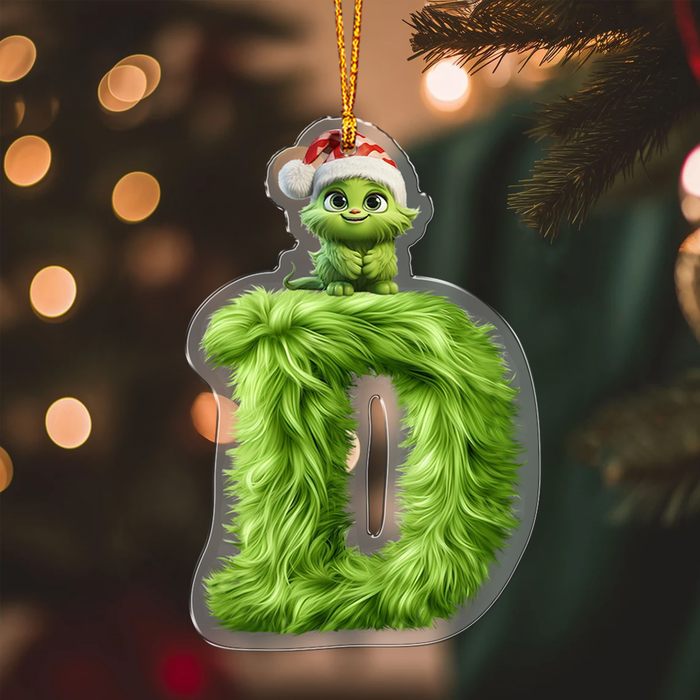 Grinchy Letter - Personalized Stole Christmas Transparent Ornament